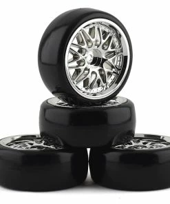 Team Integy "Type II" Complete Drift Wheel & Tire Set (Chrome) (4)