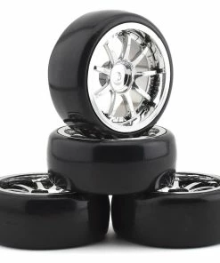 Team Integy Pe V Drift Wheel & Tire Set (Chrome) (4)