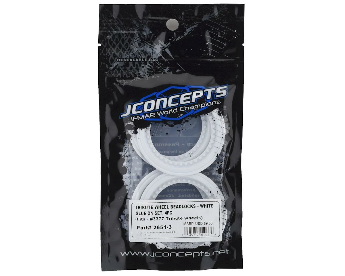 JCONCEPTS Tribute Monster Truck Wheel Mock Beadlock Rings (White) (4) - Image 2