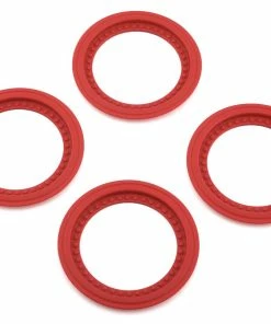 JCONCEPTS Tribute Monster Truck Wheel Mock Beadlock Rings (Red) (4)
