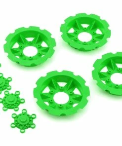 JCONCEPTS "Tracker" Monster Truck Wheel Mock Beadlock Rings (Green) (4) (fits JCO3379 Dragon Wheels)
