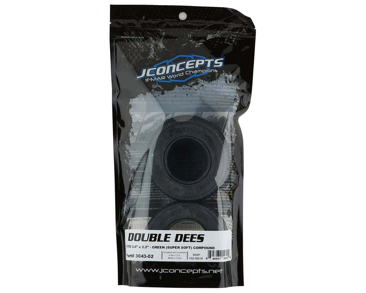 JCONCEPTS Double Dee's Short Course Tires (2) (Green) - Image 2