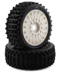 JCONCEPTS Magma Pre-Mounted 1/8 Buggy Tires W/Cheetah Wheel (White) (2) (Yellow)