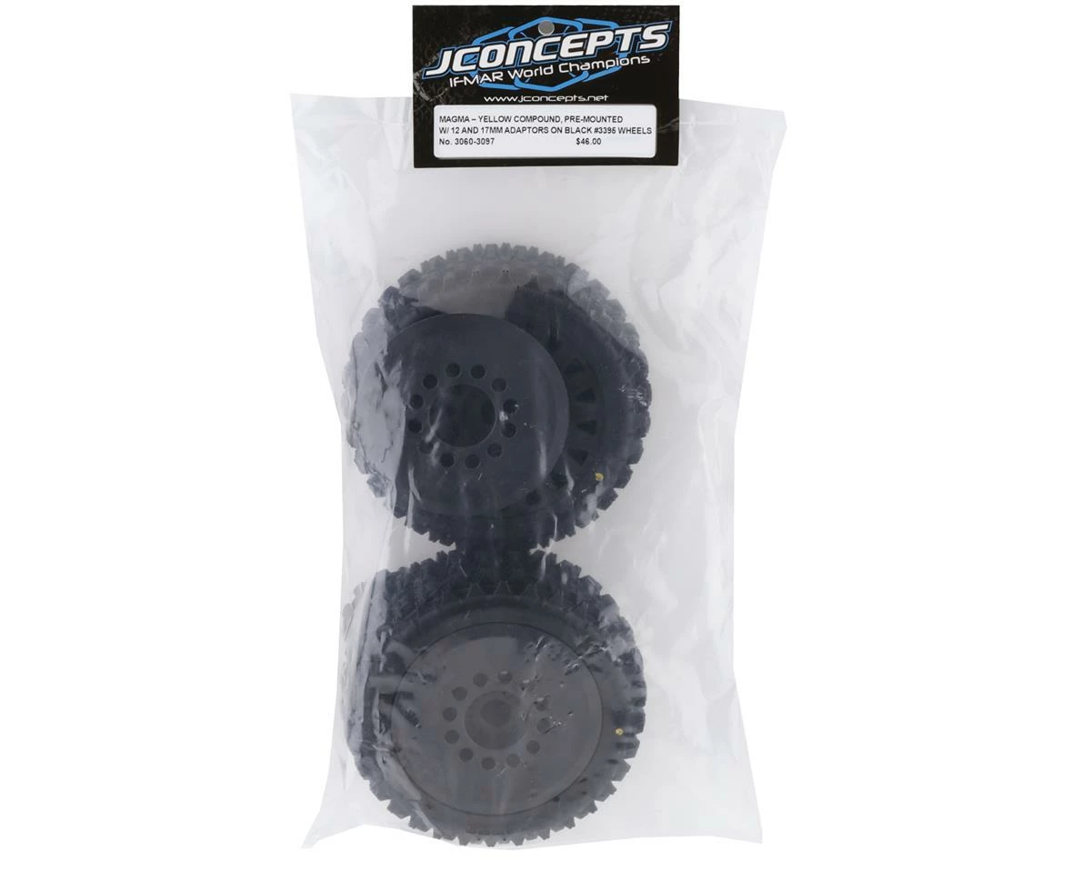 JCONCEPTS Magma Pre-Mounted 1/8 Buggy Tires W/Cheetah Wheel (Black) (2) (Yellow) - Image 4
