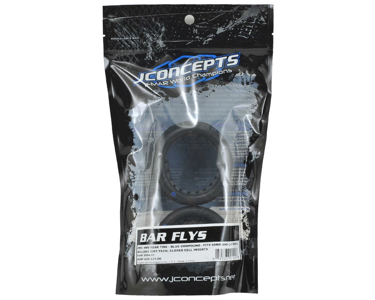 JCONCEPTS Bar Flys 60mm Rear Buggy Tires (2) (Blue) - Image 2