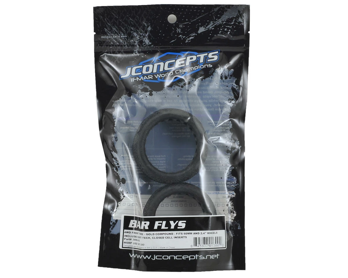 JCONCEPTS Bar Flys 60mm 4WD Front Buggy Tires (2) (Gold) - Image 2