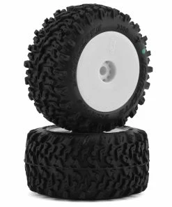 JCONCEPTS Mini-B/Mini-T 2.0 Scorpios Pre-Mounted Rear Tires (White) (2) (Green)