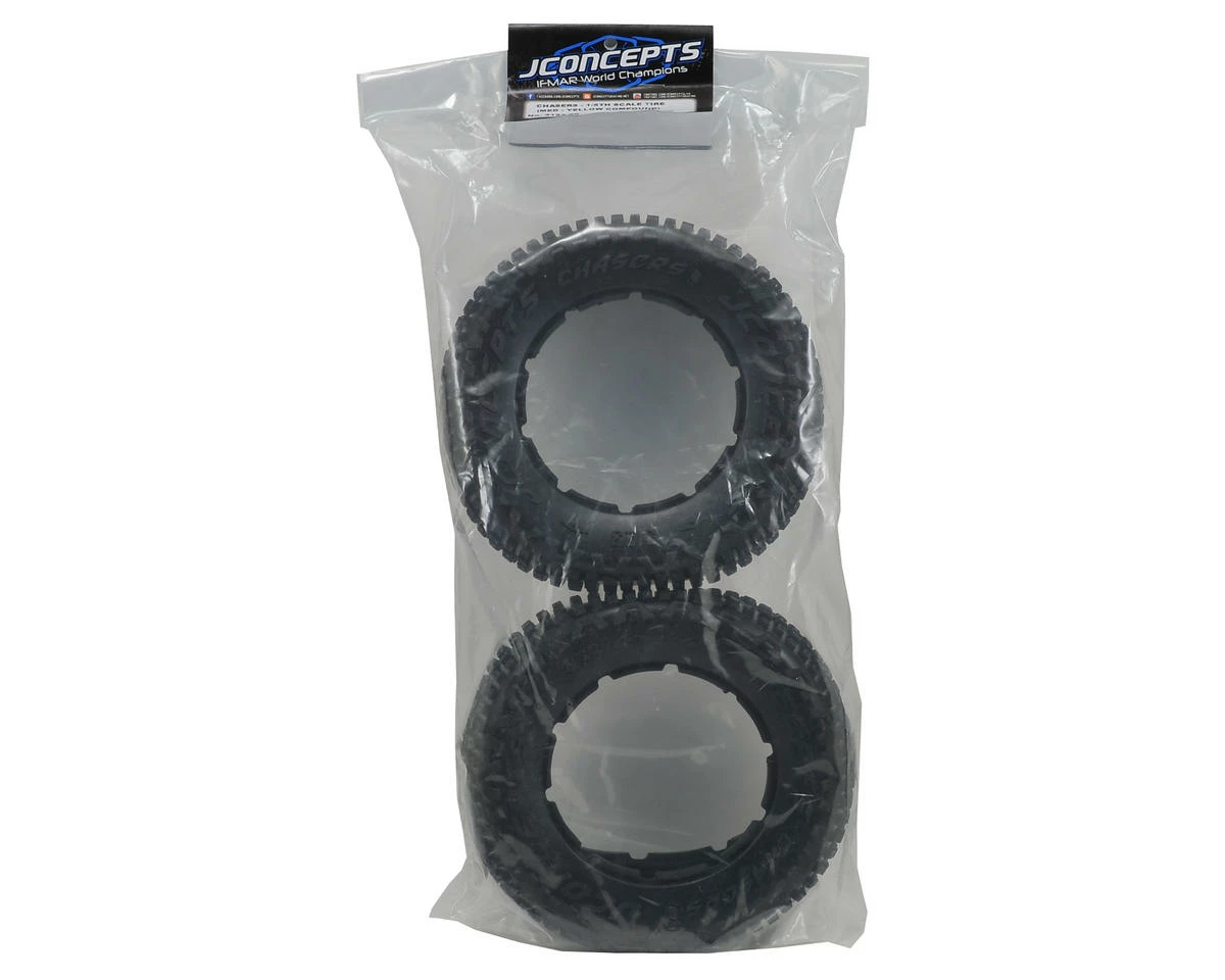 JCONCEPTS Chasers 1/5 Scale Off-Road Truck Tires (2) (No Foam) (Yellow) - Image 2