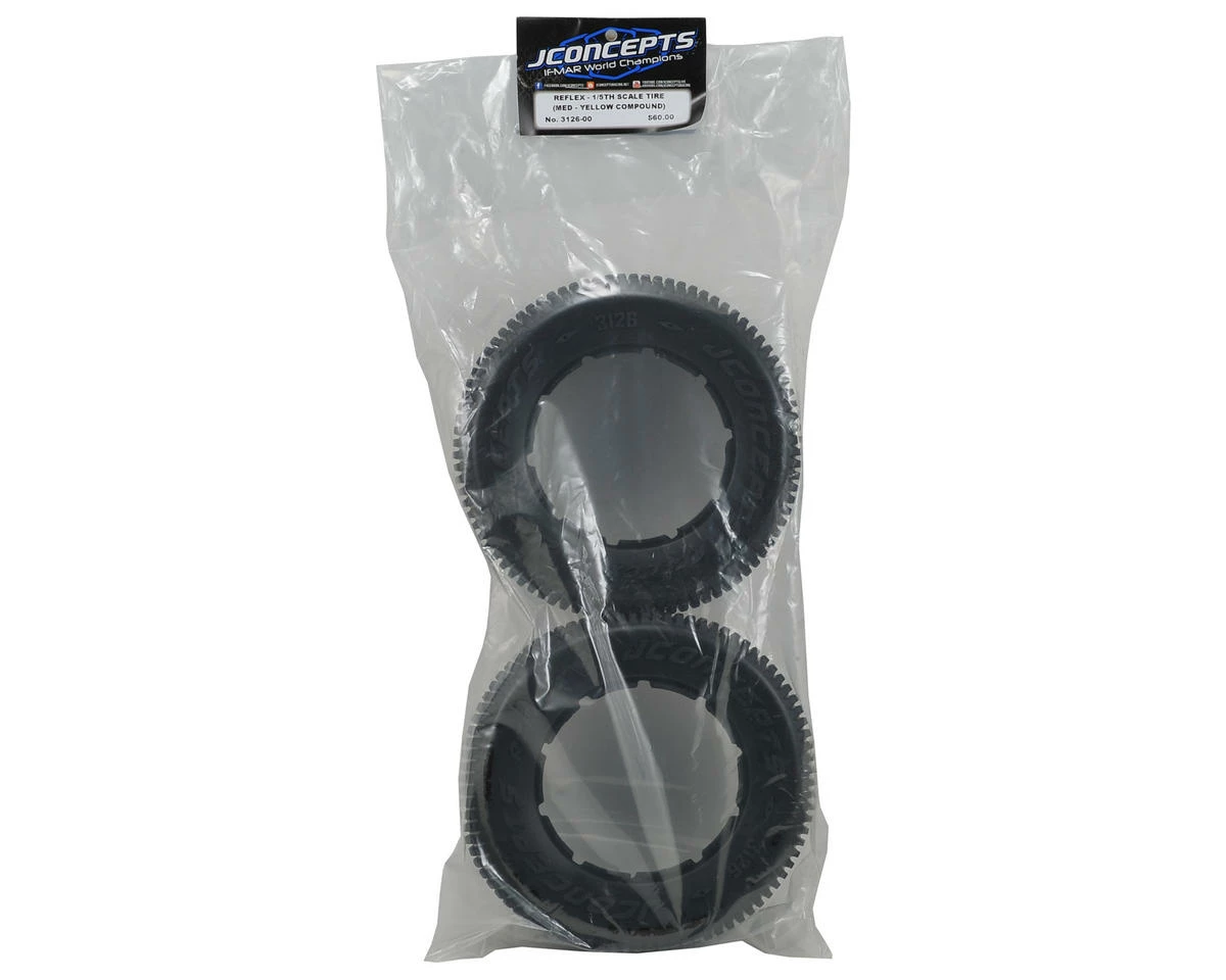 JCONCEPTS Reflex 1/5 Scale Off-Road Truck Tires (2) (No Foam) (Yellow) - Image 2
