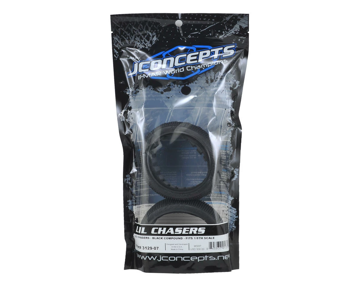 JCONCEPTS LiL Chasers 1/8th Buggy Tires (2) (Black) - Image 2