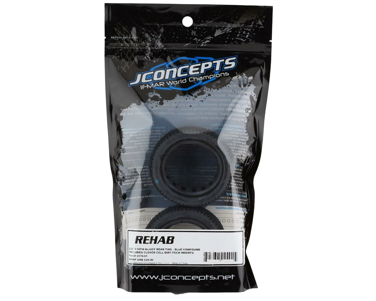 JCONCEPTS ReHab 2.2" Rear Buggy Tires (2) (Blue) - Image 2