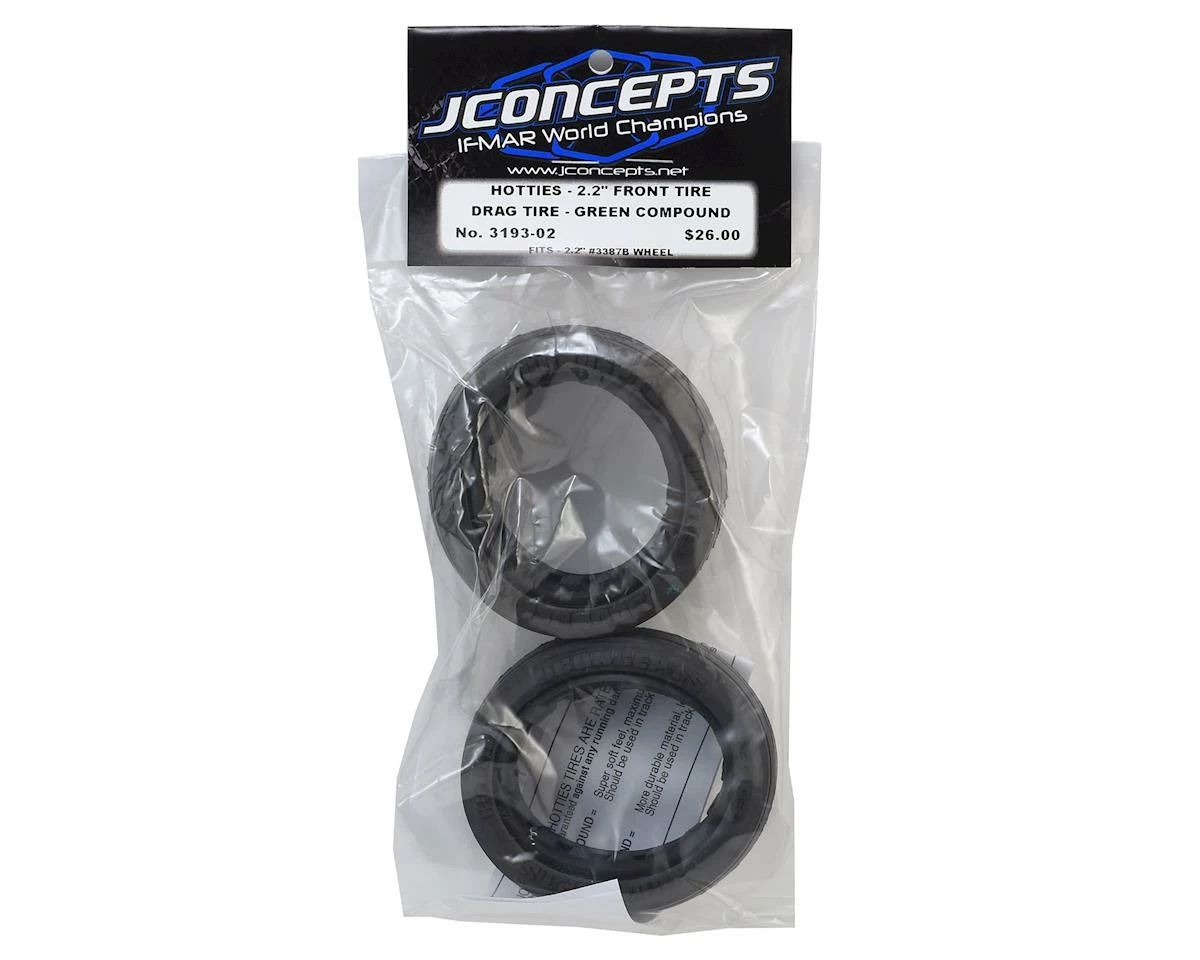 JCONCEPTS Hotties Street Eliminator 2.2" Drag Racing Front Tire (2) (Green) - Image 2