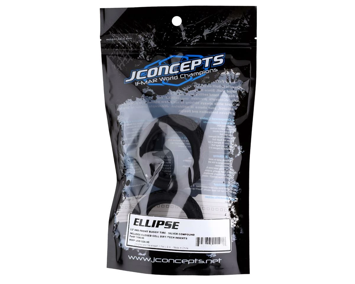 JCONCEPTS Ellipse 2.2" 4WD Front Buggy Tires (2) (Silver) - Image 2