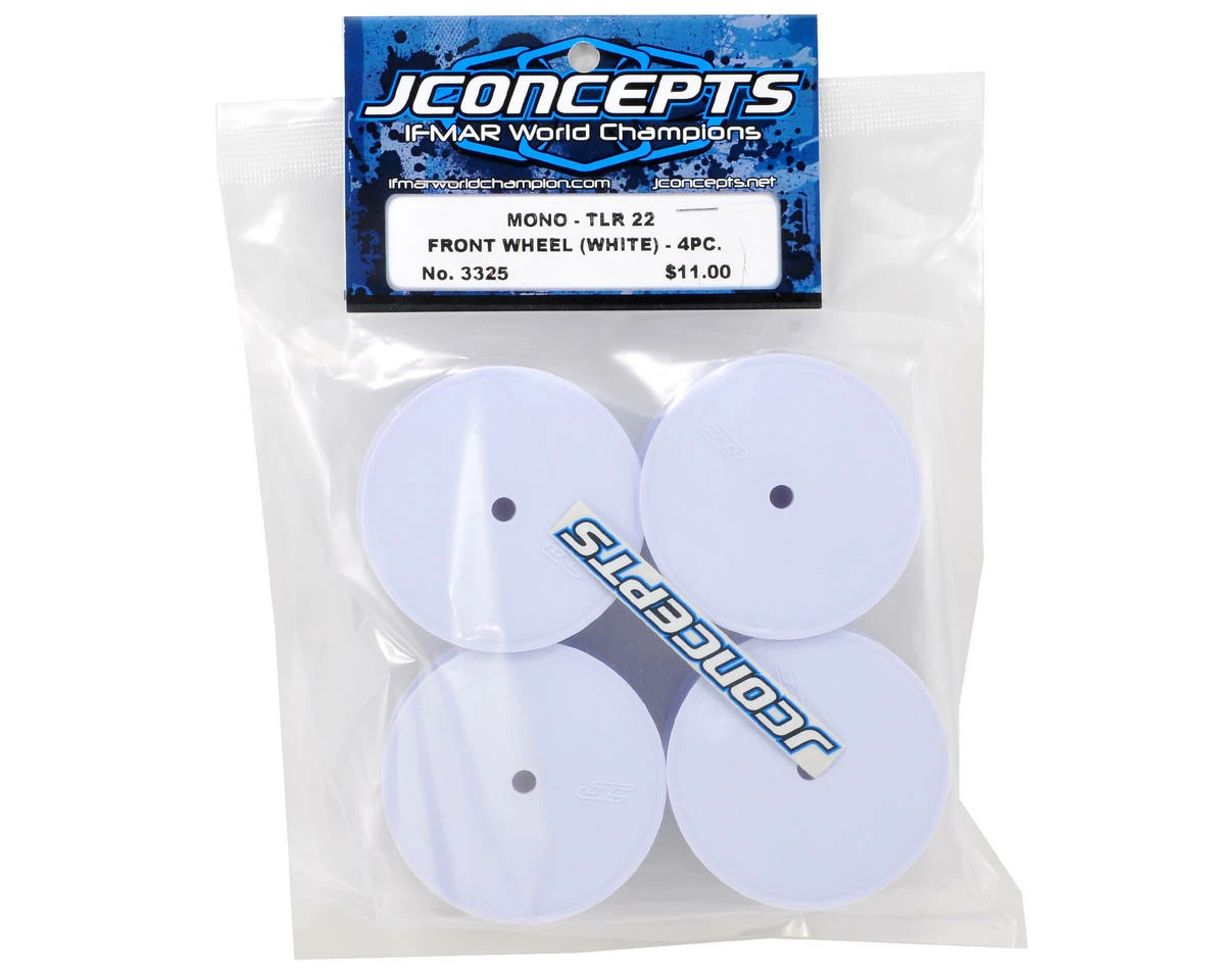 JCONCEPTS 12mm Hex Mono 2.2 Hex Front Wheels (4) (TLR 22 5.0) (White) - Image 2