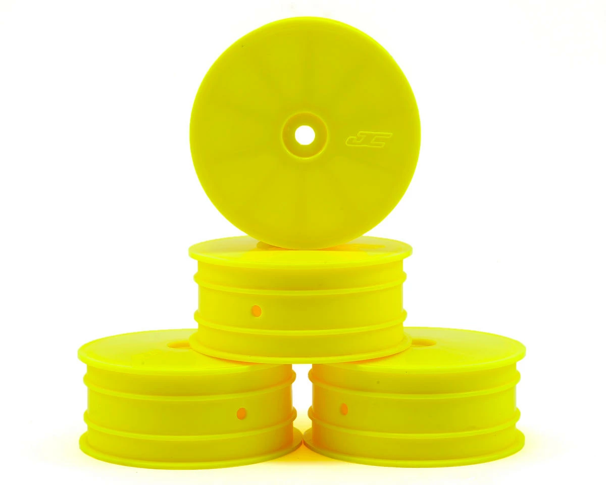 JCONCEPTS 12mm Hex Mono 2.2 4WD Front Buggy Wheels (4) (22-4) (Yellow)