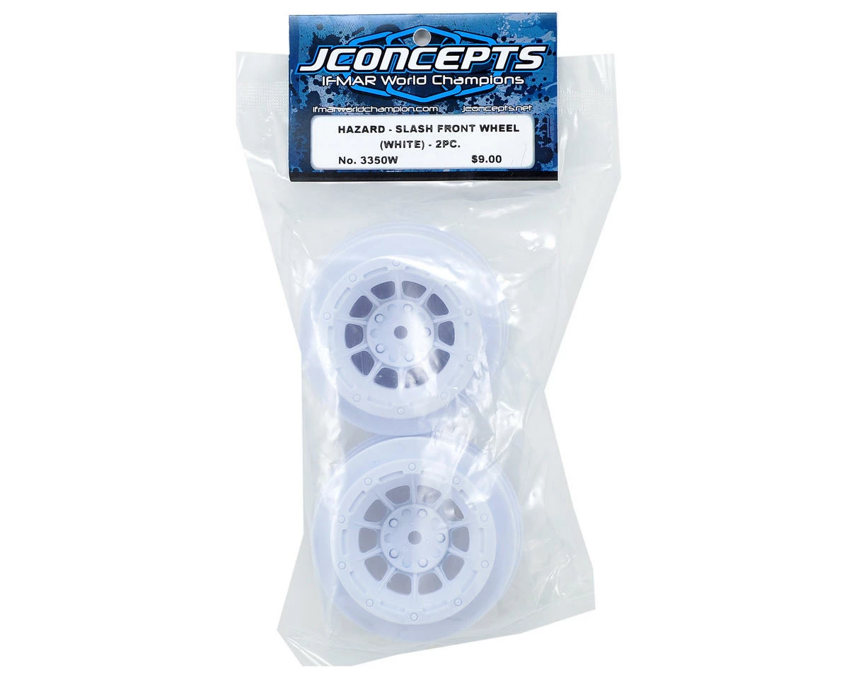 JCONCEPTS 12mm Hex Hazard Short Course Wheels (White) (2) (Slash Front) - Image 2