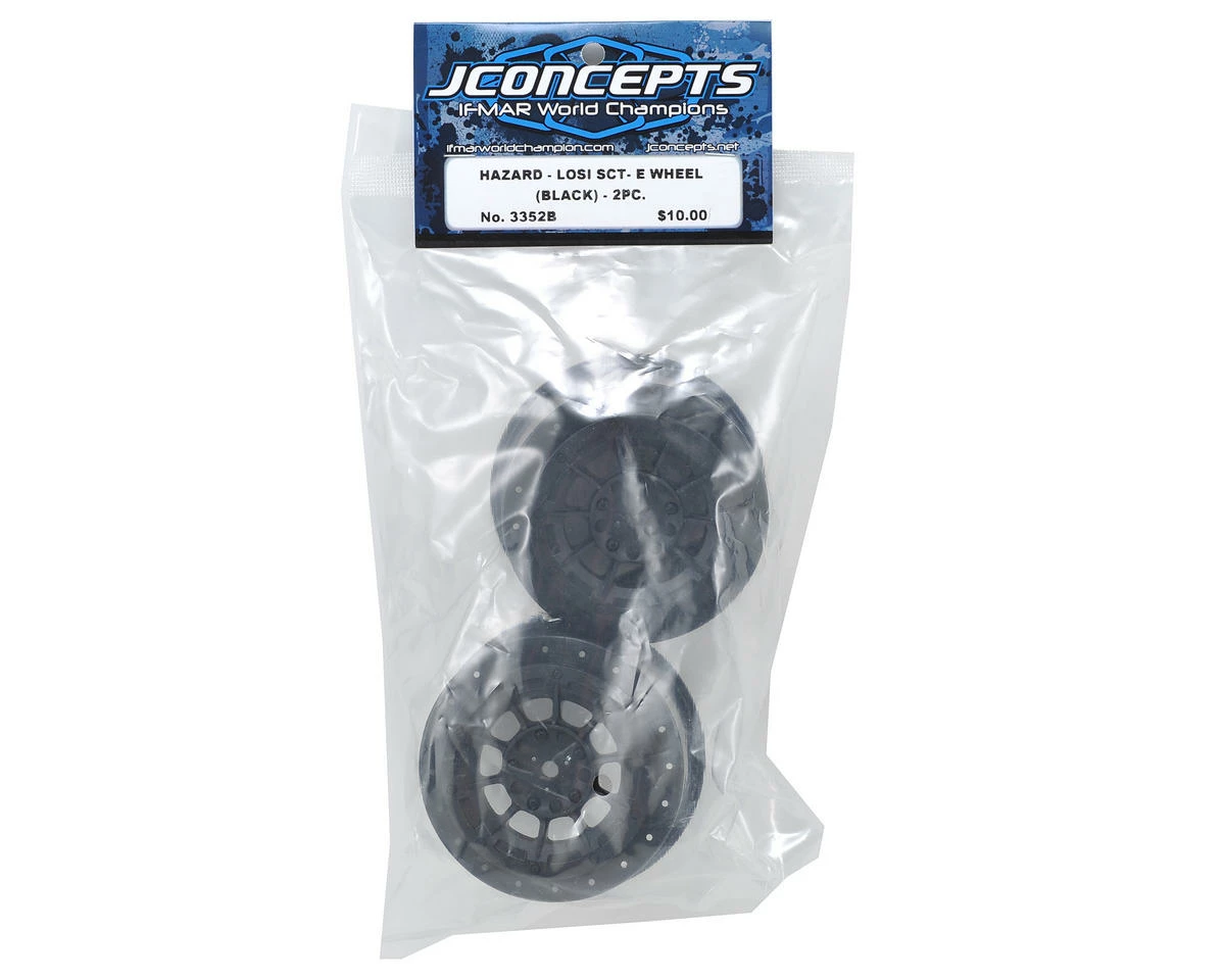 JCONCEPTS 12mm Hex Hazard Short Course Wheels (Black) (2) (TEN-SCTE) - Image 2