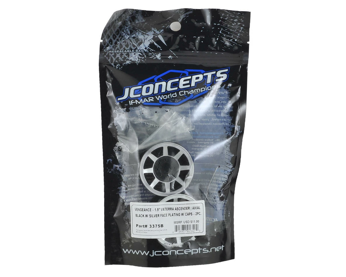 JCONCEPTS Vengeance 1.9" Rock Crawler Wheels (2) (Chrome) - Image 4