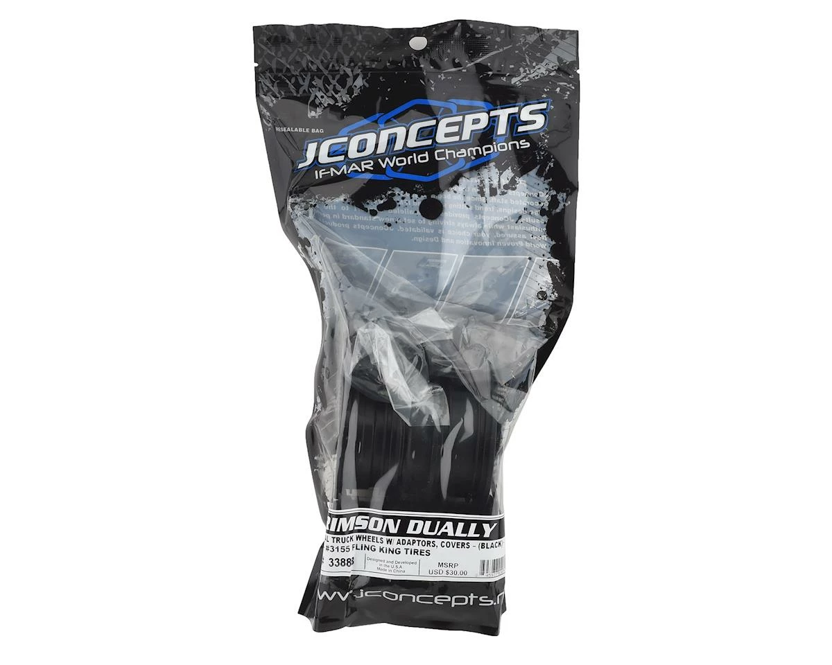 JCONCEPTS Krimson Dually 2.6" Dual Truck Wheels W/Adaptors & Covers (Black) (2) - Image 5
