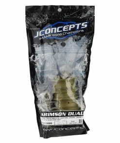 JCONCEPTS Krimson Dually 2.6" Dual Truck Wheels (Olive/Gold) (2) W/Adaptors & Covers -FireBrand RC Sales jco3388g 4
