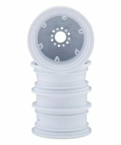 JCONCEPTS Krimson Dually 2.6" Dual Truck Wheels W/Adaptors & Covers (White) (2)