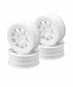 JCONCEPTS 9 Shot 2.2 Dirt Oval Front Wheels (White) (4) (B6.1/XB2/RB7/YZ2) W/12mm Hex