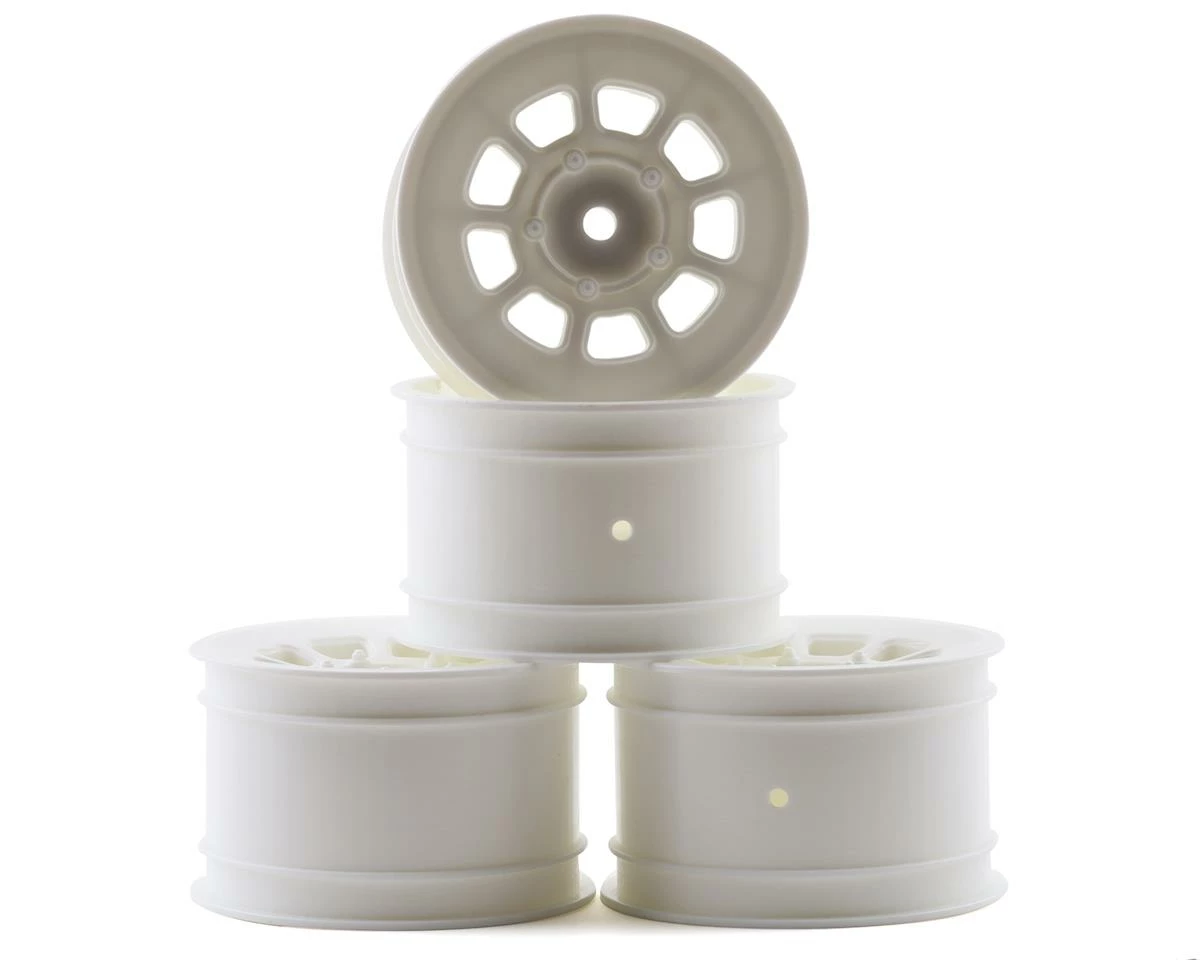 JCONCEPTS 9 Shot 2.2 Dirt Oval Rear Wheels (White) (4) (B6.1/XB2/RB7/YZ2) W/12mm Hex