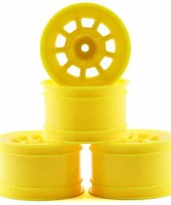 JCONCEPTS 9 Shot 2.2 Dirt Oval Rear Wheels (Yellow) (4) (B6.1/XB2/RB7/YZ2) W/12mm Hex
