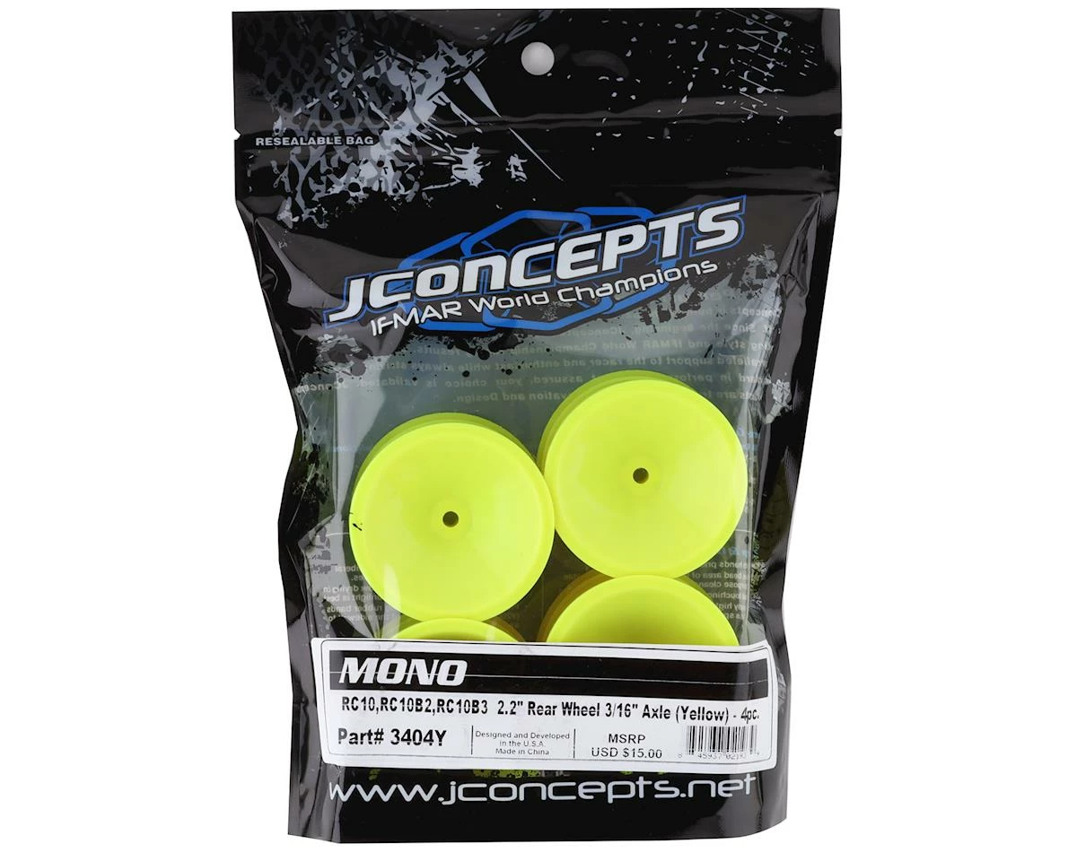 JCONCEPTS Mono 2.2 Rear Wheels (Yellow) (4) (RC10) - Image 3