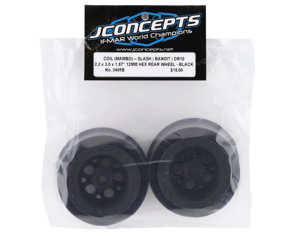 JCONCEPTS Coil Mambo Street Eliminator Rear Drag Racing Wheels (Black) (2) W/12mm Hex - Image 3