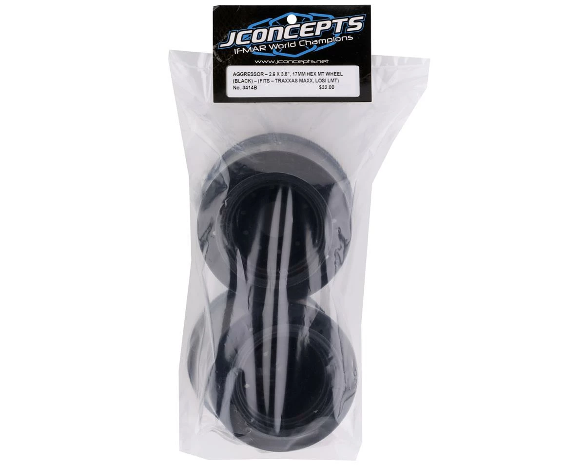 JCONCEPTS Aggressor 2.6x3.8" Monster Truck Wheel (Black) (2) W/17mm Hex - Image 4