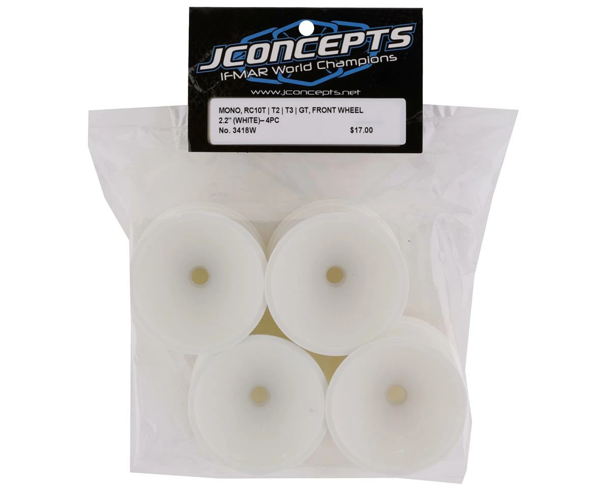 JCONCEPTS 2.2" Bearing Front Stadium Truck Wheels (White) (4) (RC10T/T2/T3/GT) 5 JCONCEPTS 2.2" Bearing Front Stadium Truck Wheels (White) (4) (RC10T/T2/T3/GT) - Image 3