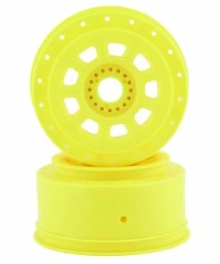 JCONCEPTS 9-Shot Short Course Dirt Oval Wheels (2) (Yellow) W/17mm Hex