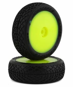 JCONCEPTS Mini-B Ellipse Pre-Mounted Front Tires (Yellow) (2) (Green)