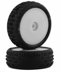 JCONCEPTS Mini-B Swagger Pre-Mounted Front Tires (White) (2) (Pink)