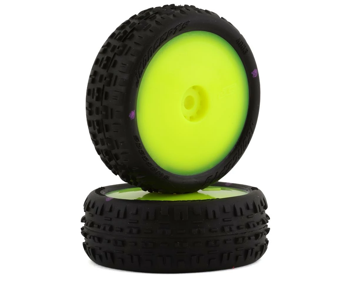 JCONCEPTS Mini-B Swagger Pre-Mounted Front Tires (Yellow) (2) (Pink)