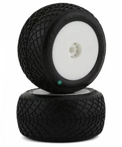 JCONCEPTS Mini-B/Mini-T 2.0 Ellipse Pre-Mounted Rear Tires (White) (2) (Green)
