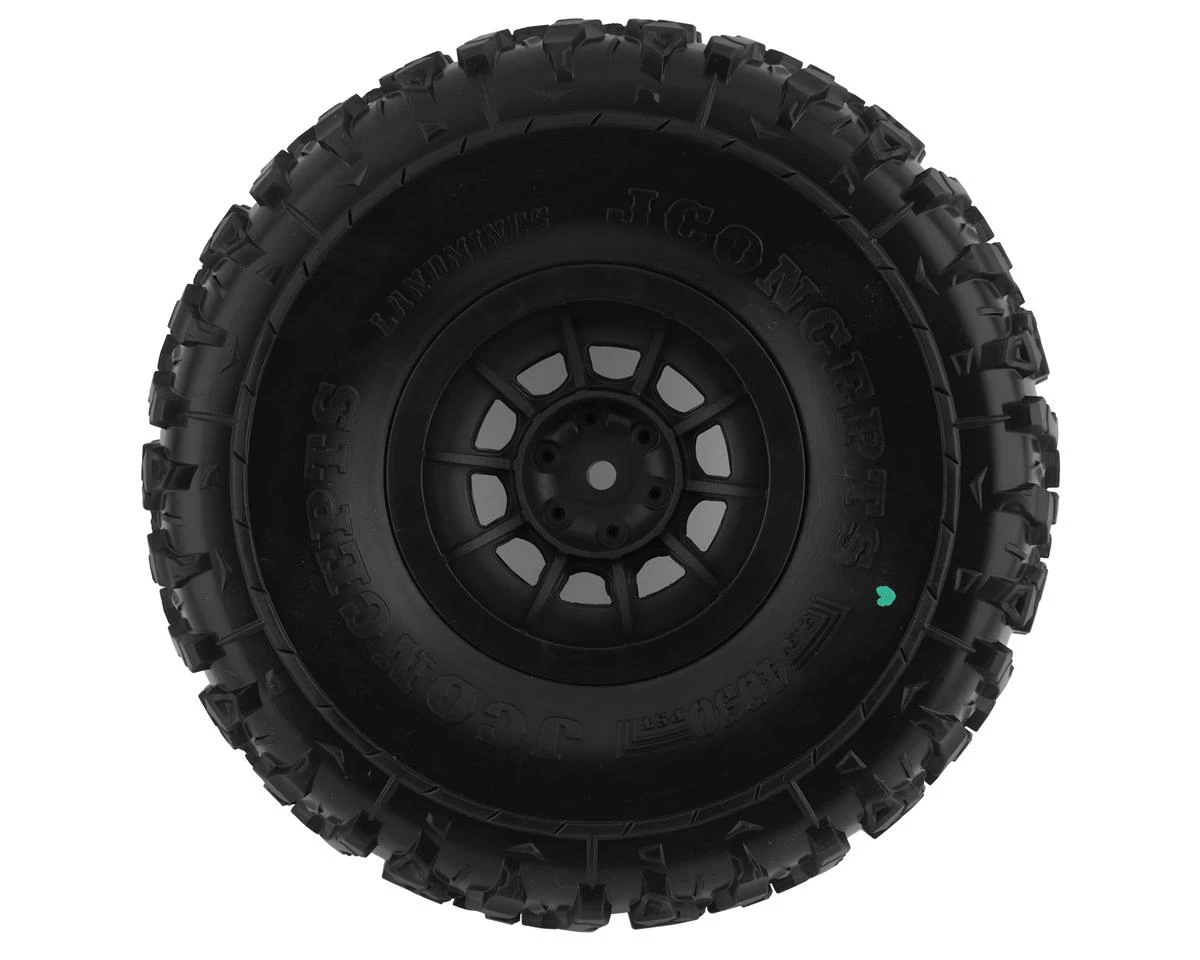 JCONCEPTS Landmines 2.9" Pre-Mounted Tires W/Hazard Wheel (2) (Green) - Image 2