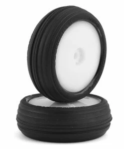 JCONCEPTS Mini-B Hawk Pre-Mounted Front Tires (White) (2) (Green)