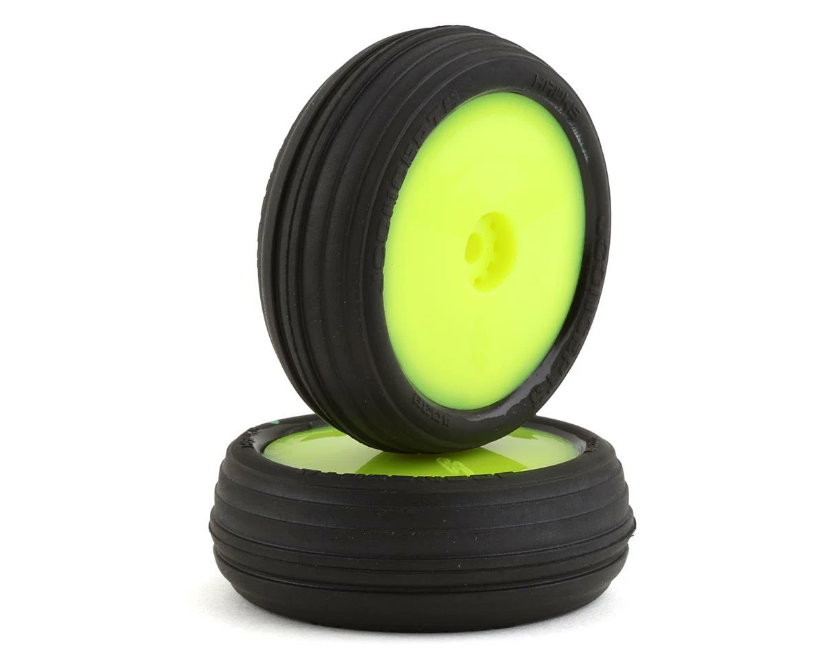 JCONCEPTS Mini-B Hawk Pre-Mounted Front Tires (Yellow) (2) (Green)