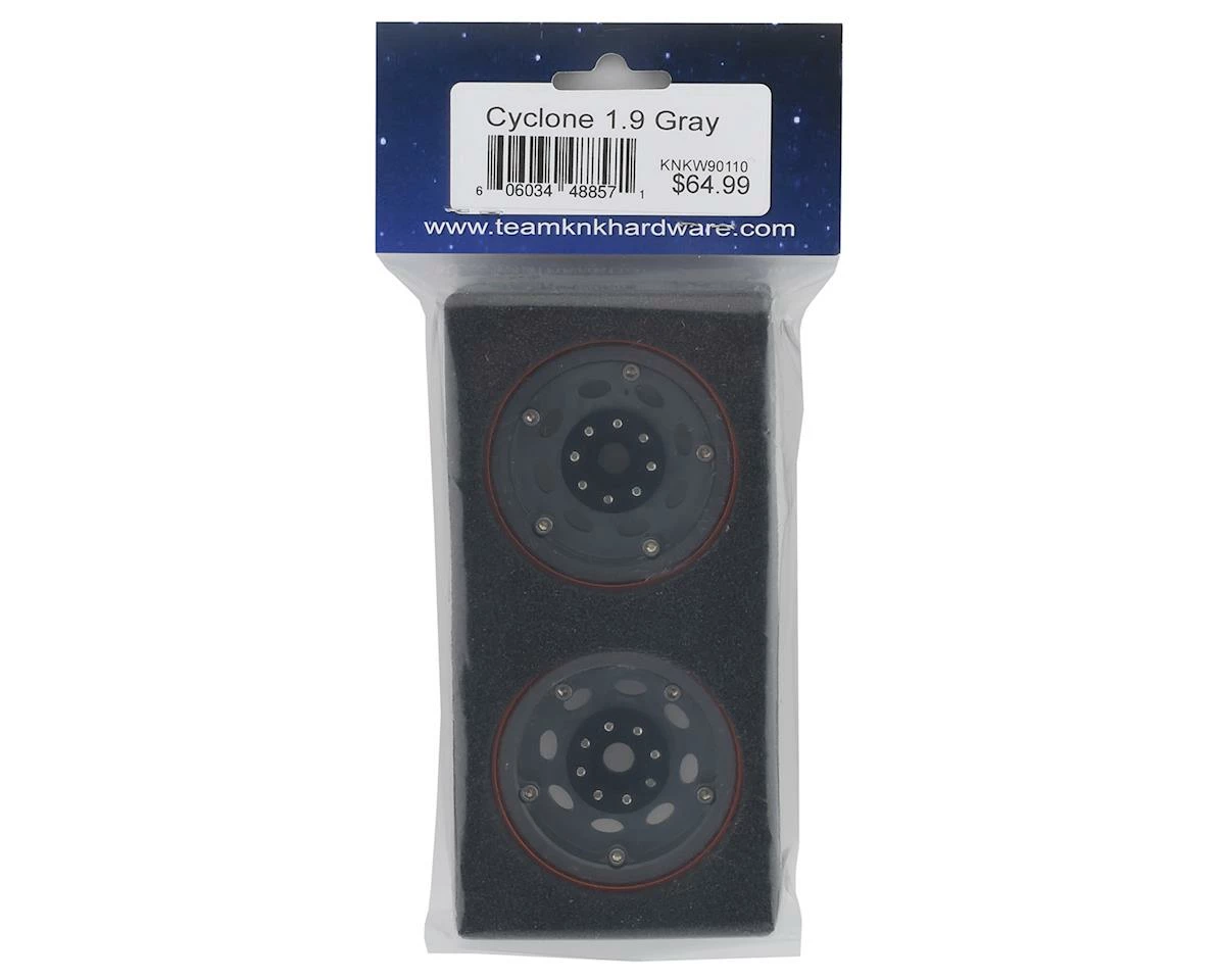 Team KNK Cyclone 1.9" Aluminum Beadlock Wheel (Grey) (2) - Image 3