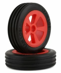 LOSI Mini JRX2 Pre-Mounted Front Rib Tire (Red) (2)