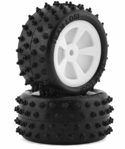 LOSI Mini JRX2 Pre-Mounted Rear 4 Row Tire (White) (2)