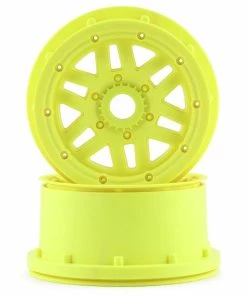 LOSI 5ive-T 2.0 1/5 Scale Beadlock Wheel Set (Yellow) (2) W/24mm Hex
