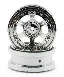 LOSI 2.2" Beadlock Rock Crawler Wheels W/Rings (Chrome)