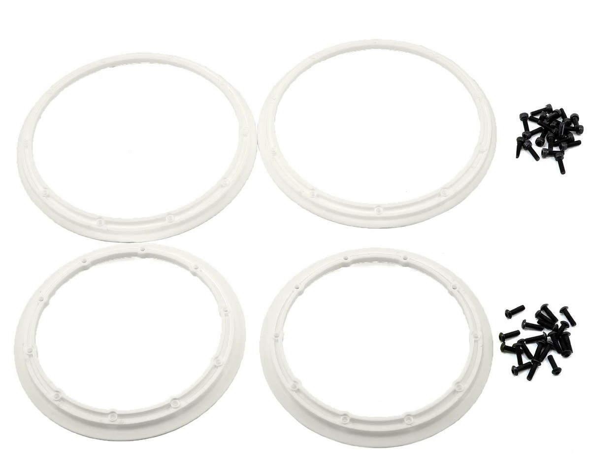 LOSI 5IVE-T Wheel Set W/Beadlocks (2) (White) - Image 2