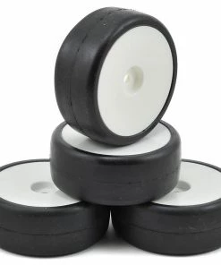 LRP 12mm Hex VTEC Pre-Mounted Asphalt Racing Tires (4) (White) (G32)