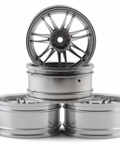 MST RE30 Wheel Set (Flat Silver) (4) (10mm Offset) W/12mm Hex