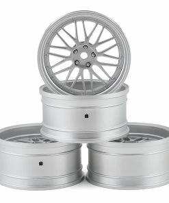 MST LM Wheel Set (Flat Silver) (4) (Offset Changeable) W/12mm Hex