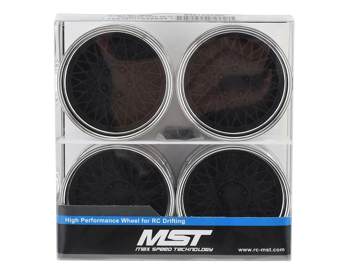 MST 501 Wheel Set (Flat Black) (4) (Offset Changeable) W/12mm Hex - Image 4